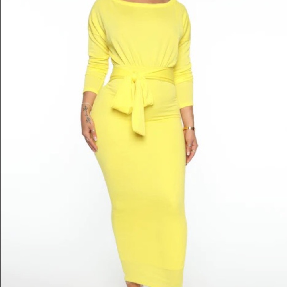 Yellow FashionNova dress